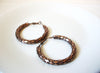 Vintage Copper Toned Snake Hoop Earrings 101420