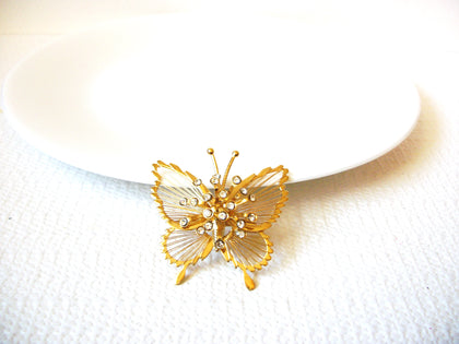 MONET Rhinestones Butterfly Brooch Pin 101420