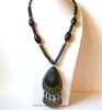 Bohemian Rustic Brass Wood Necklace 101420