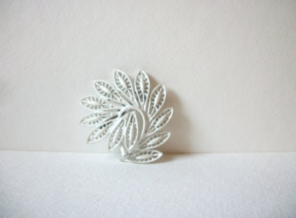 Vintage White Filigree Brooch 71420