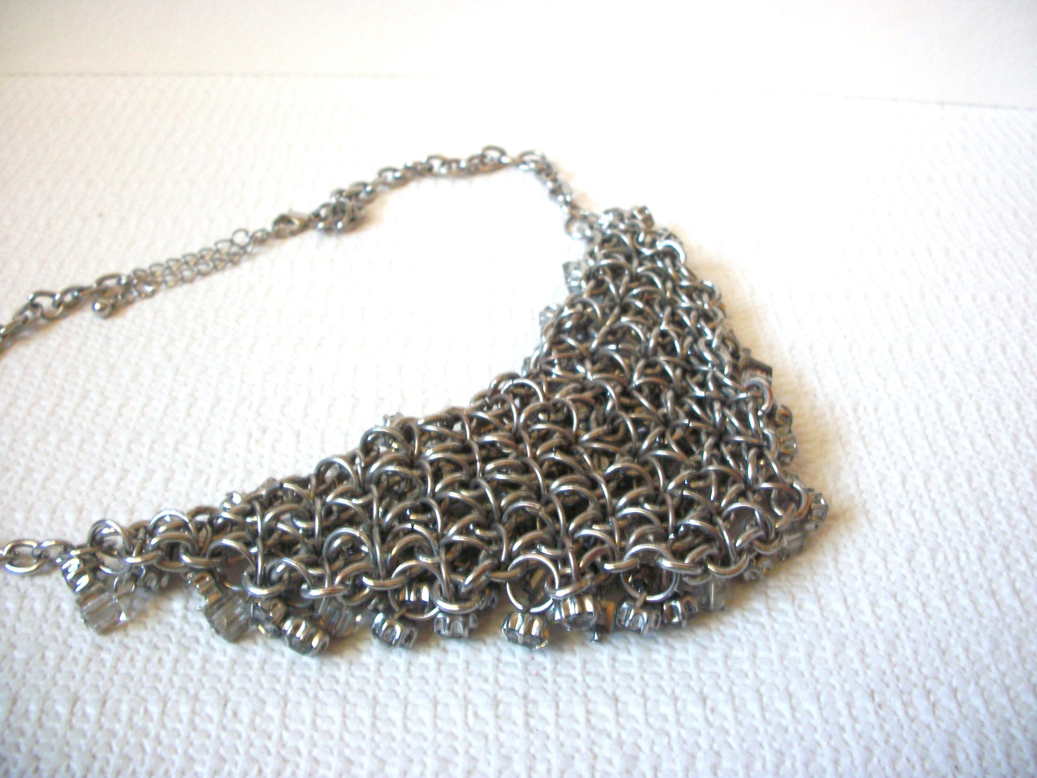 Vintage Silver Rhinestones Necklace 101420