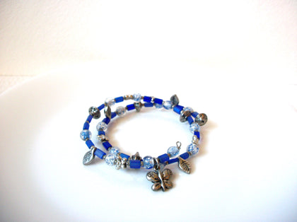 Retro Blue Silver Glass Bracelet 101420