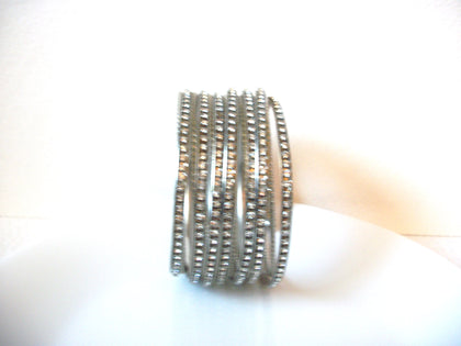 Retro Silver Toned Rhinestones Chunky Bracelet 101420