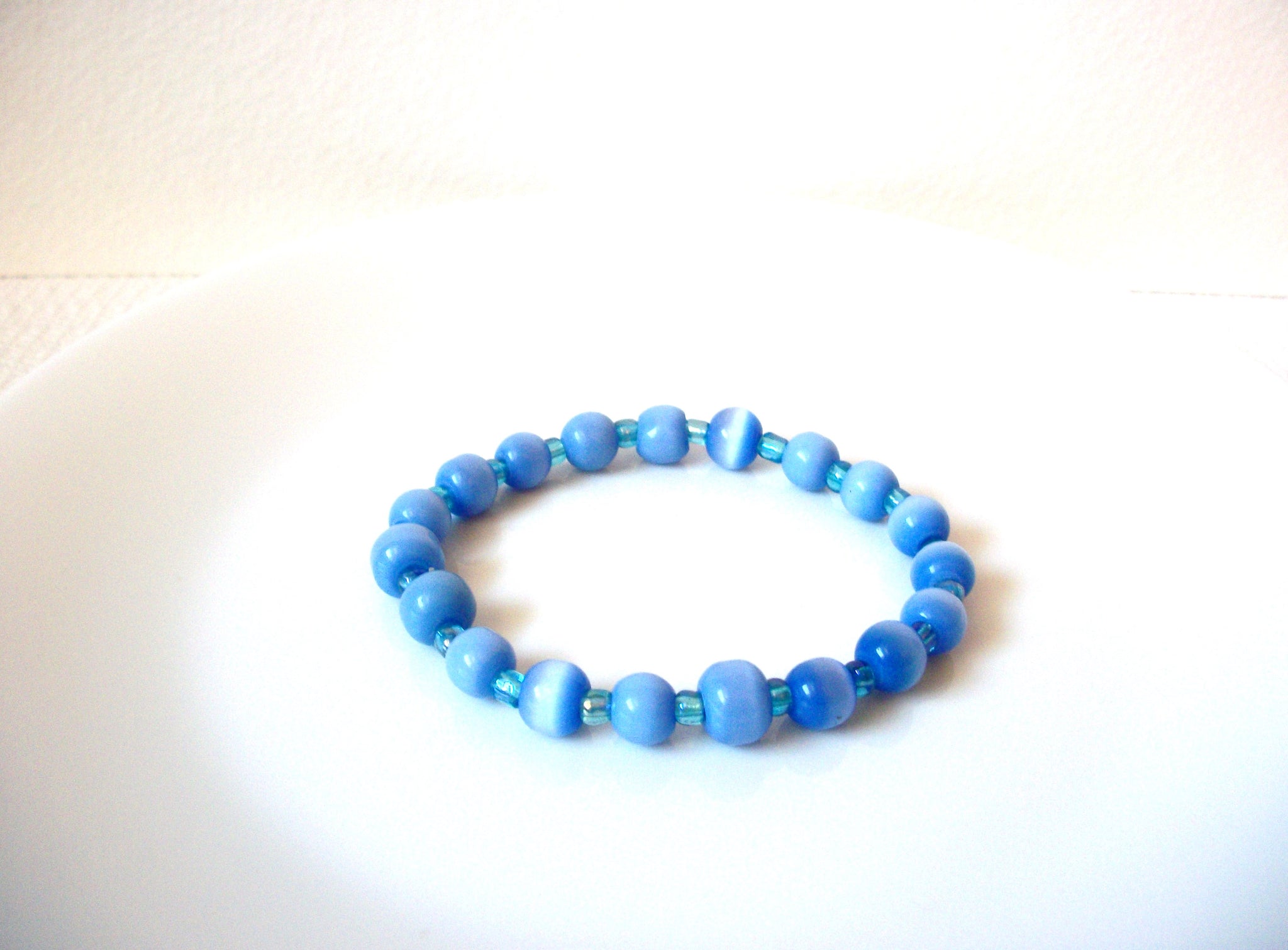 Retro Blue Moon Glow Glass Bracelet 101320