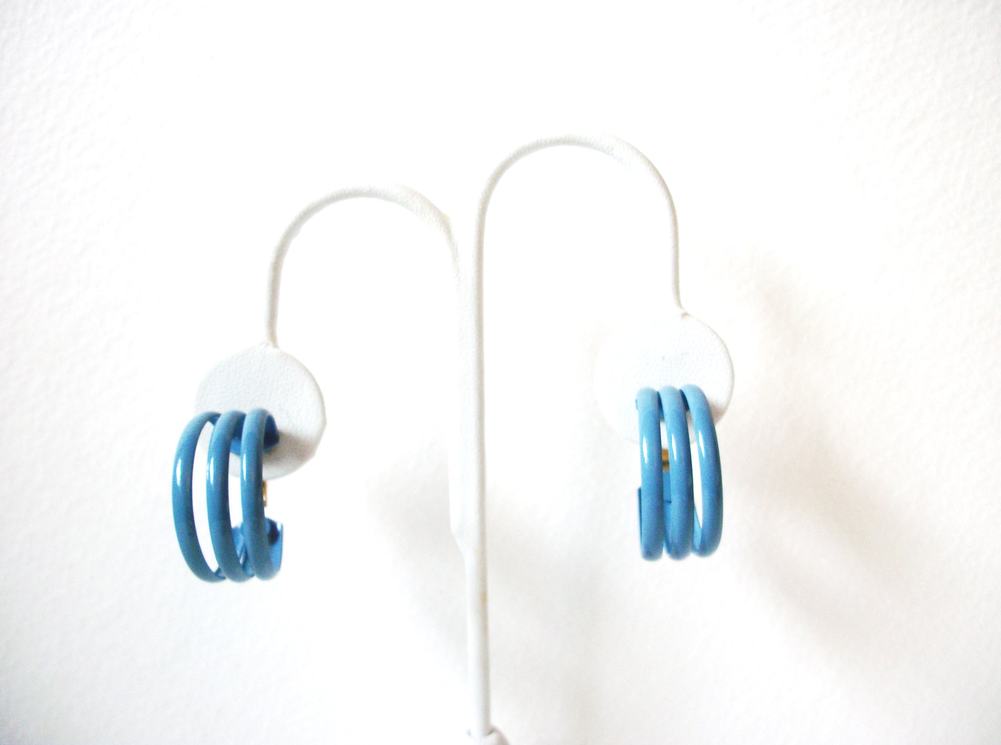 Retro Blue Hoop Earrings 101520