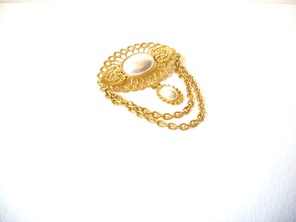 Larger Vintage Faux Pearl Brooch 71520