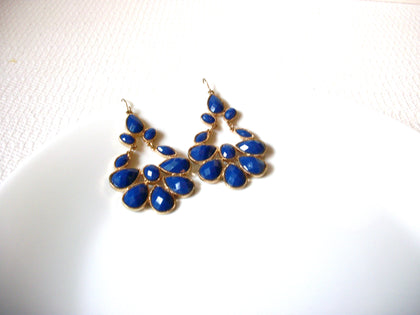 Retro Gold Blue Dangle Earrings 101520
