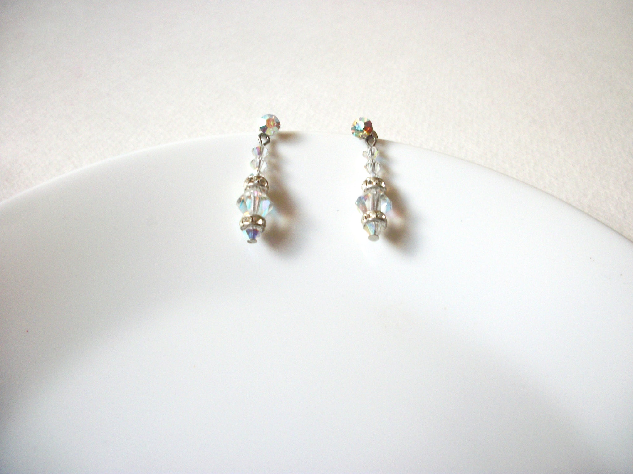 Vintage AB Crystal Earrings 71520