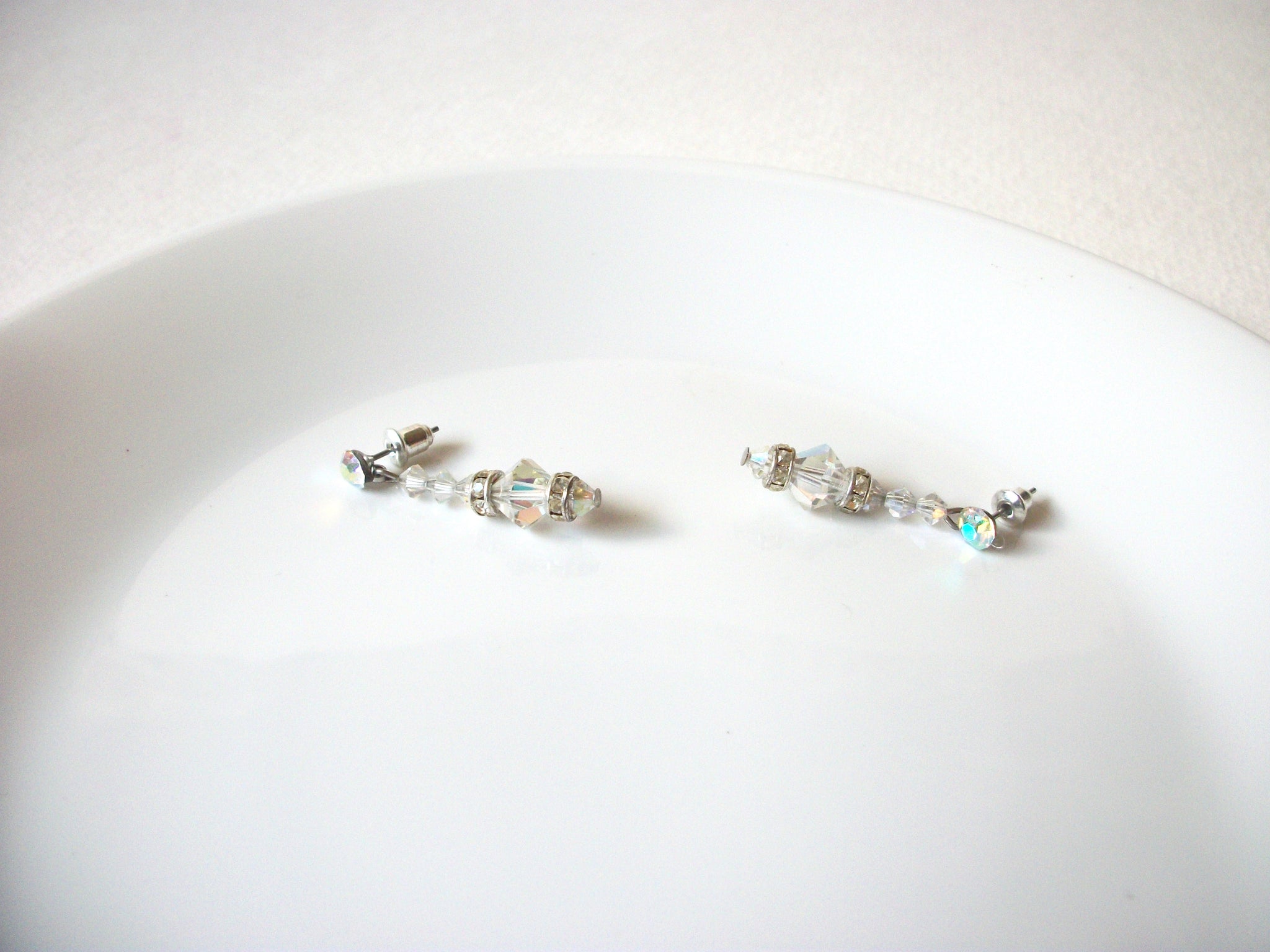 Vintage AB Crystal Earrings 71520