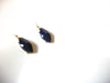 Vintage Prong Set Darkest Blue Glass Earrings 101520