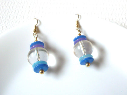 Retro Blue Clear Dangle Earrings 101520