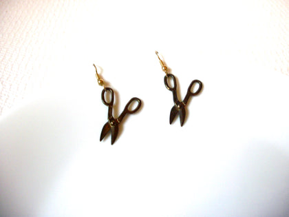 Vintage Oxidized BRASS Scissor Earrings 101520