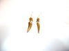 Vintage Matte Gold Toned Dangle Spear Earrings 101620
