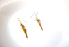 Vintage Matte Gold Toned Dangle Spear Earrings 101620
