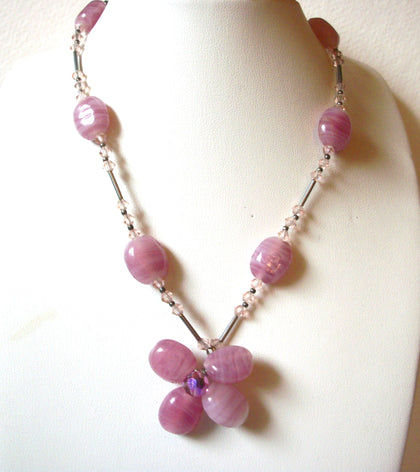 Vintage Pink Czech Glass Necklace 101620