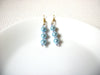 Vintage Blue Glass Pearl Earrings 101620