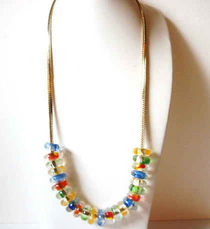 Vintage Colorful Glass Necklace 101620
