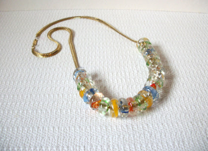 Vintage Colorful Glass Necklace 101620