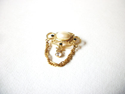 Vintage Victorian Glass Pearl Brooch 71720