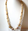 Vintage Gold Topaz Lucite Beads Necklace 101620
