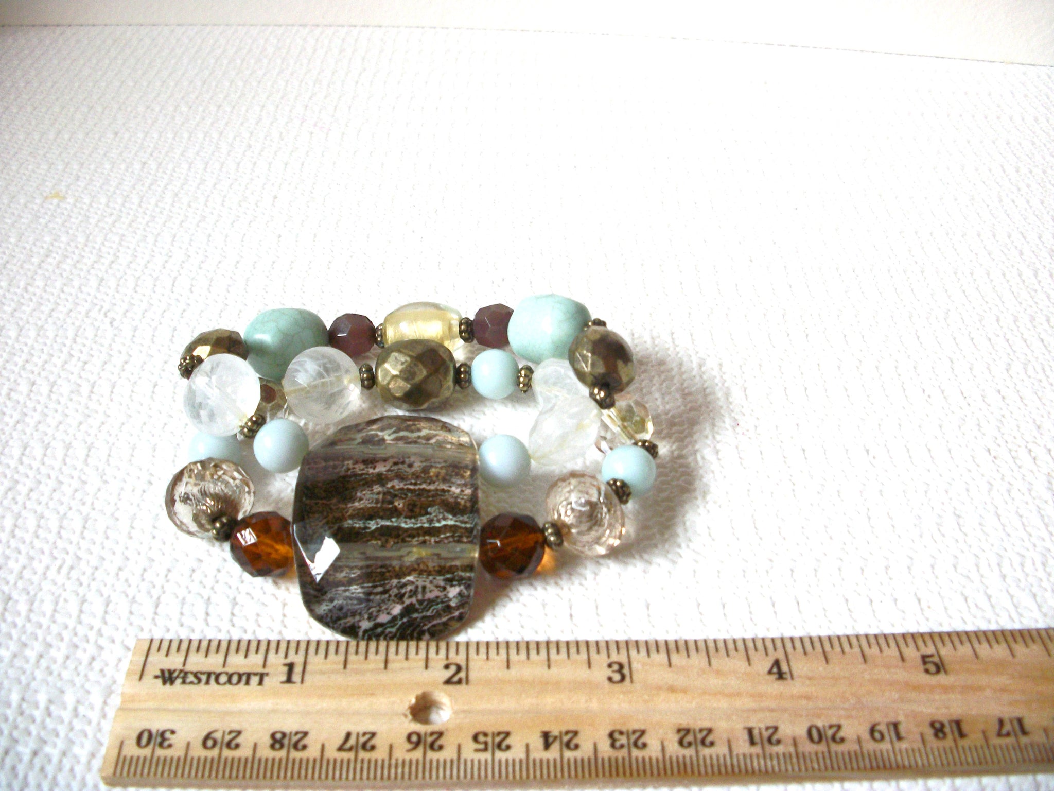 Retro Earthy Glass Beads Bracelet 101620