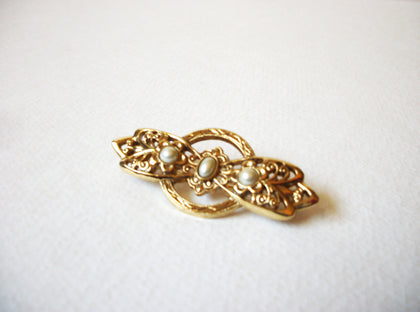 Vintage Victorian Glass Pearl Brooch 71720