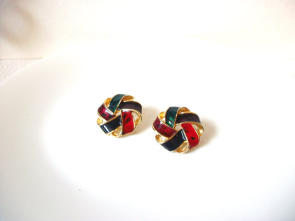 Retro Colorful Enameled Earrings 101620