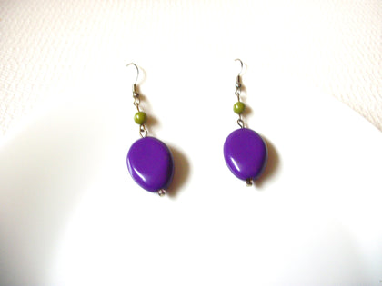 Retro Purple Olive Dangle Earrings 101620