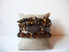 Bohemian Tigers Eye Wood Glass Bracelet 71620