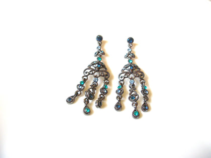 Victorian Vintage Rhinestones Chandelier Earrings 71720