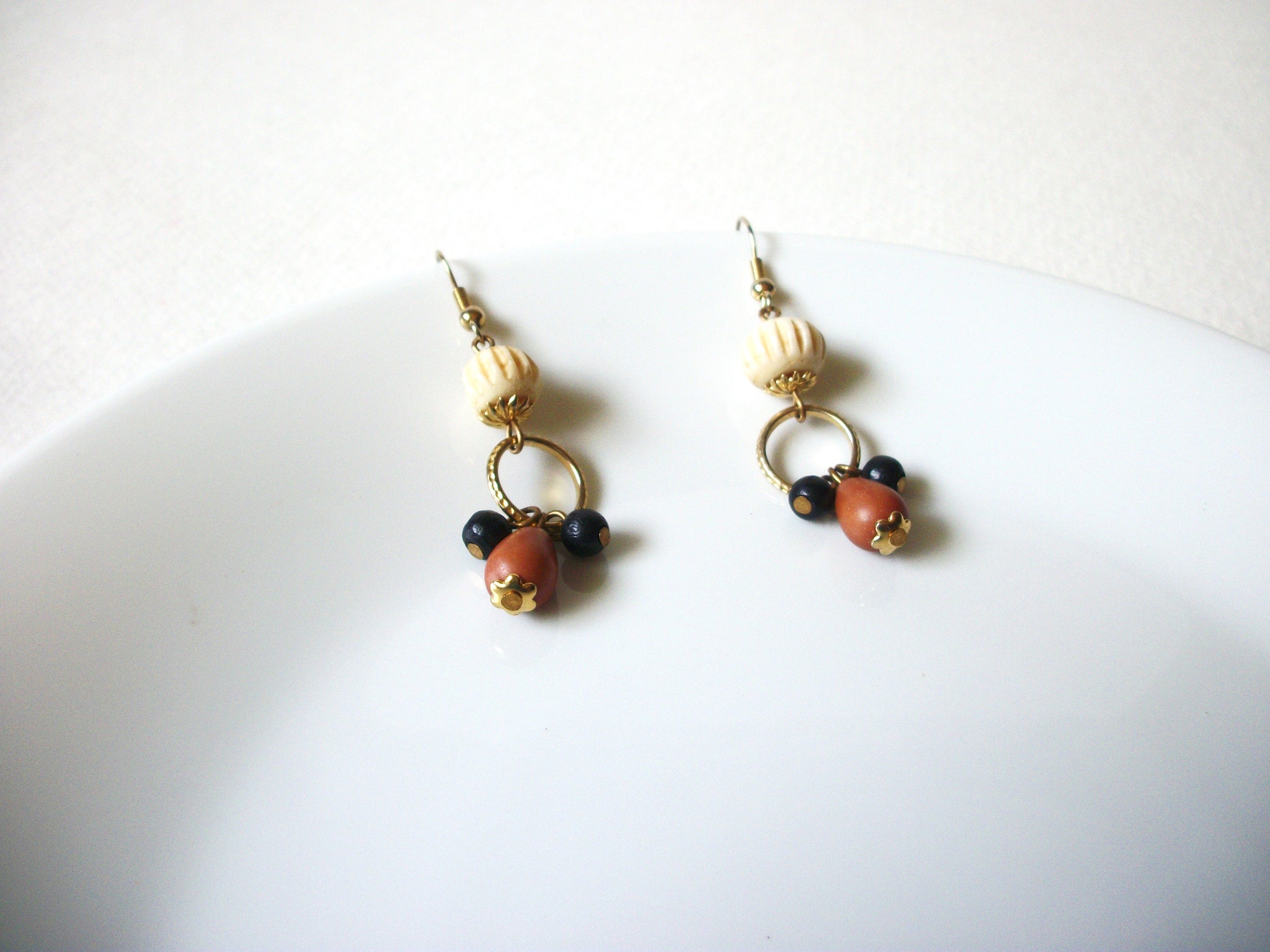 Bohemian Bone Wood Beads Earrings 71720