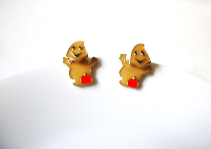 Vintage Enameled Ghost Halloween Earrings 71720