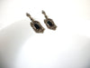 Vintage Black Silver Victorian Earrings 71720