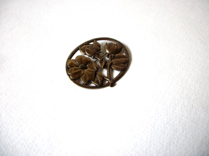 Vintage BRASS Floral Brooch 71820