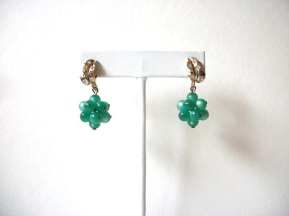 Vintage Turquoise Green Lucite Screw Back Earrings 71820