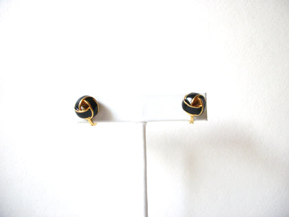 Small MONET Black Gold Earrings 71820