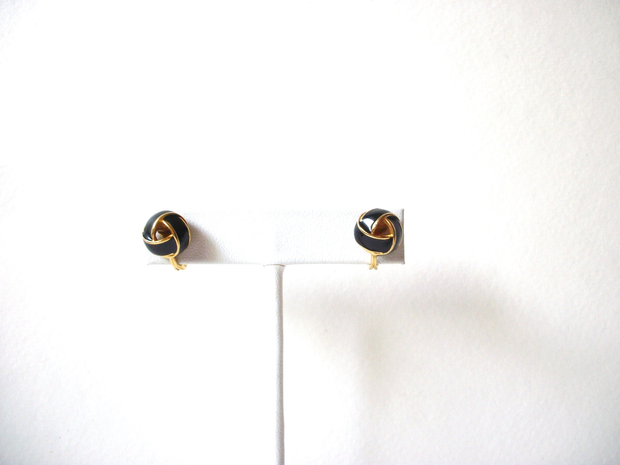 Small MONET Black Gold Earrings 71820
