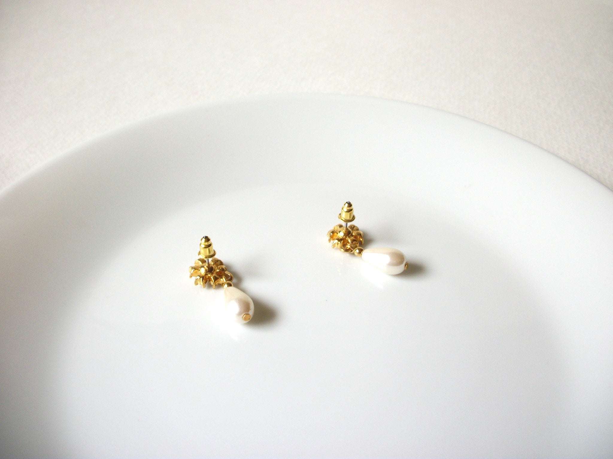 Vintage Glass Pearl Earrings 71820