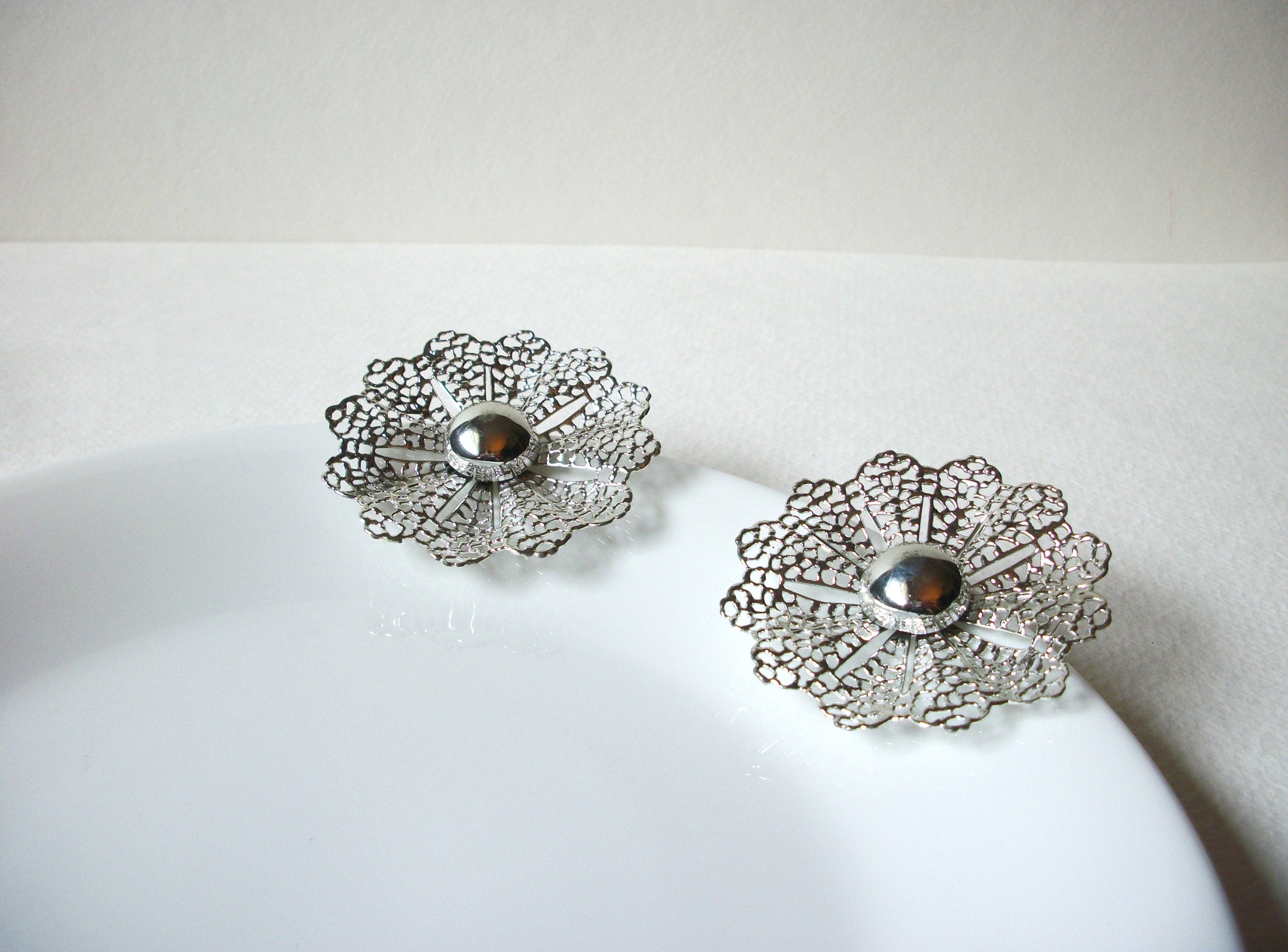 Vintage SARAH Cov Filigree Large Earrings 71820