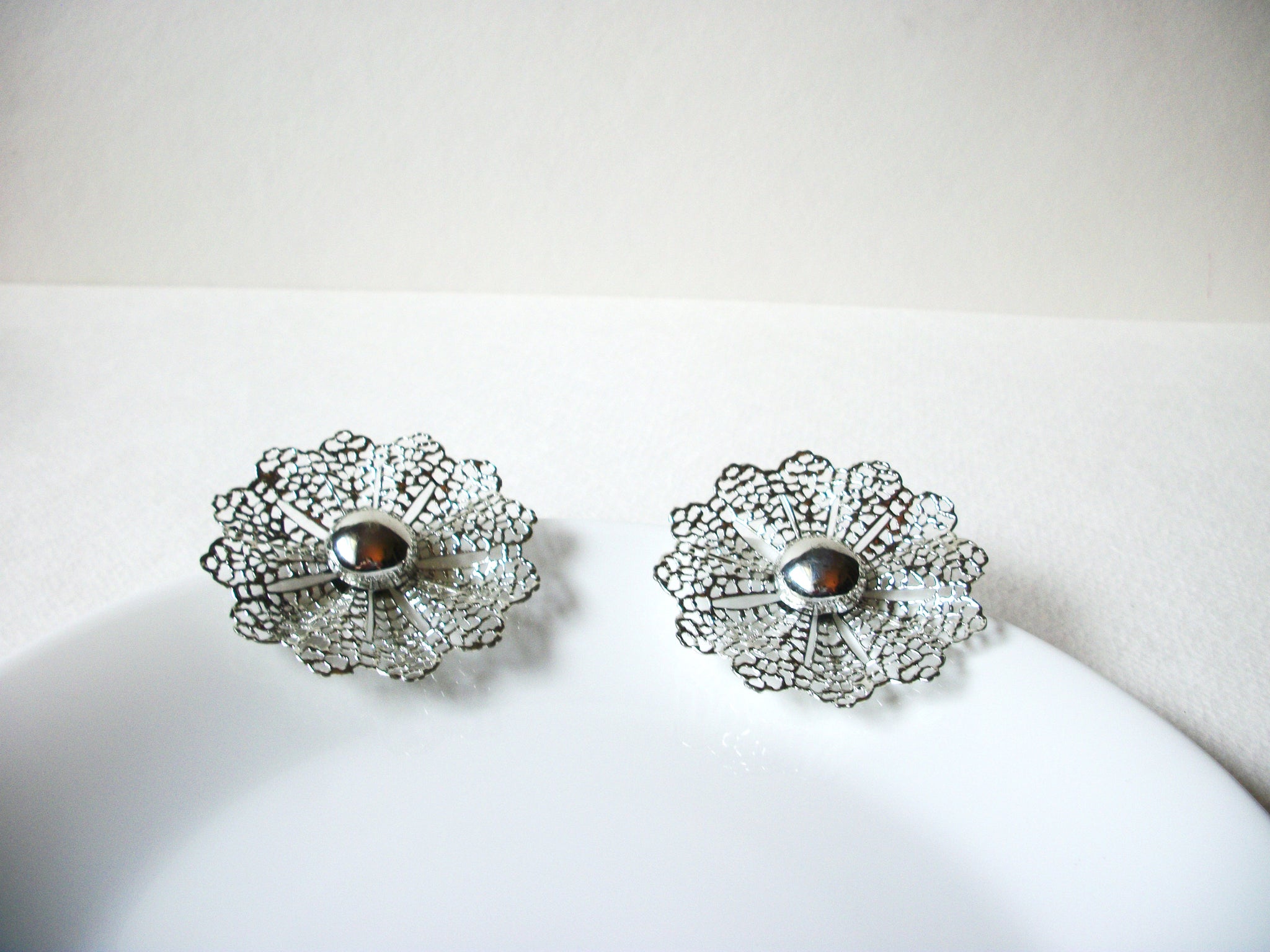 Vintage SARAH Cov Filigree Large Earrings 71820