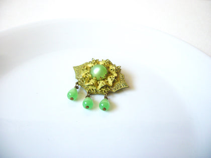 Vintage Moon Glow Beads Brooch 71820