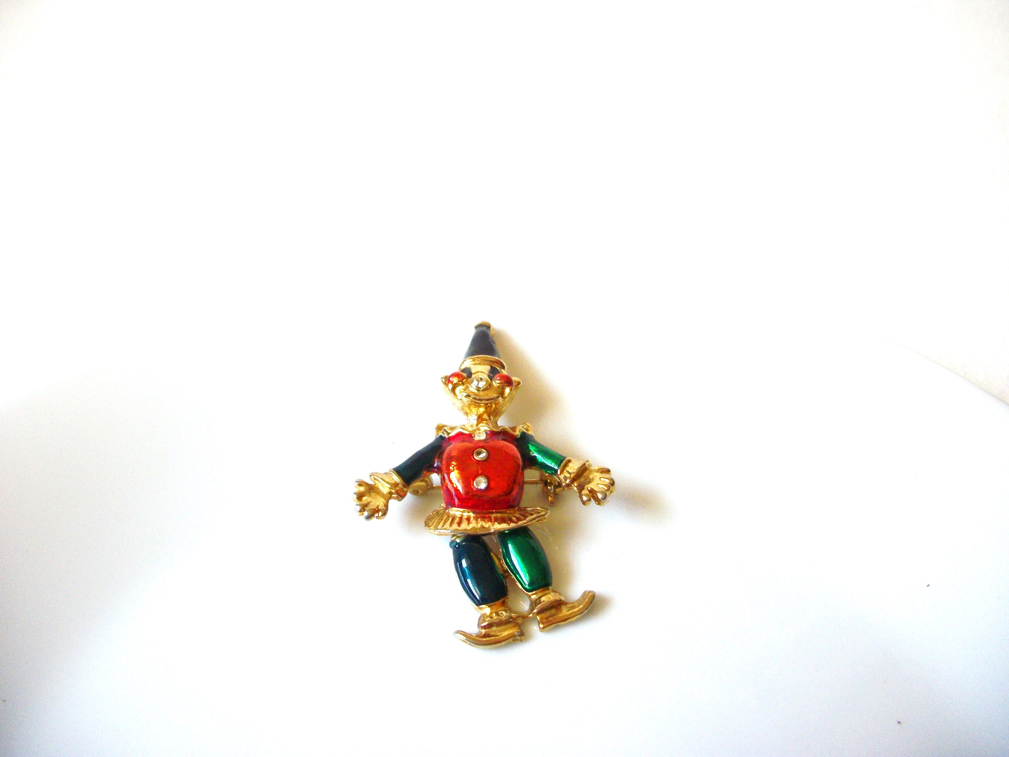 Vintage Enameled Clown Brooch 71820