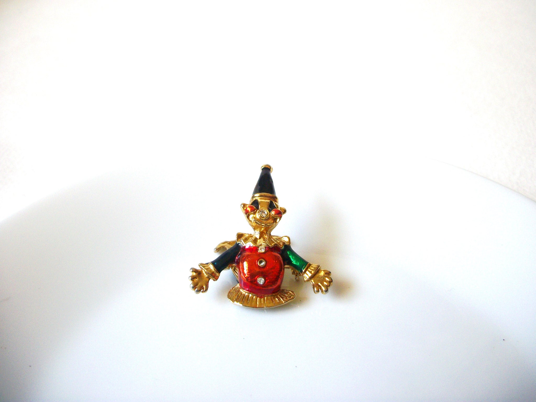 Vintage Enameled Clown Brooch 71820