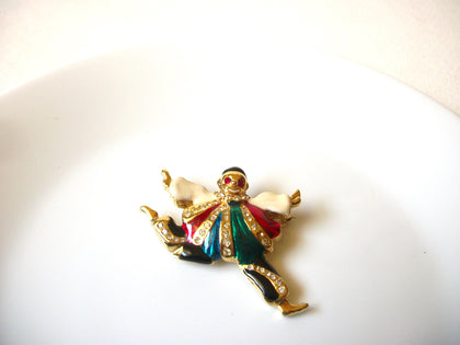 Vintage Rhinestones Clown Brooch 71820