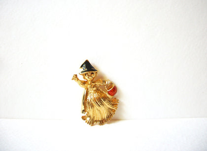 Vintage Halloween Witch Brooch Pin 71820