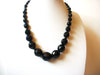 Vintage Shorter Black Glass Necklace 71820