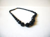 Vintage Shorter Black Glass Necklace 71820