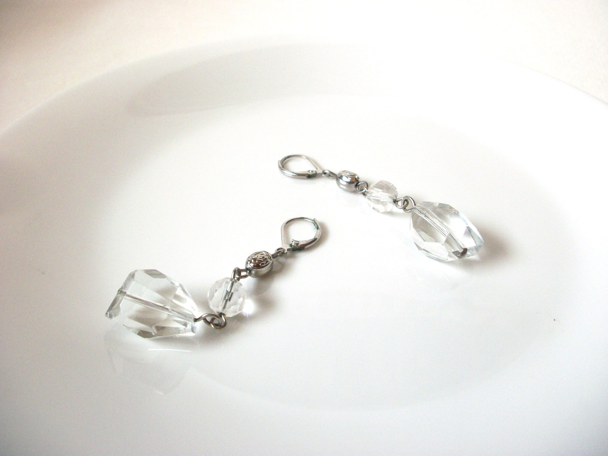 Retro Clear Glass Earrings 71820