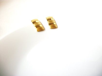 Retro Gold Toned Panel Earrings 71820