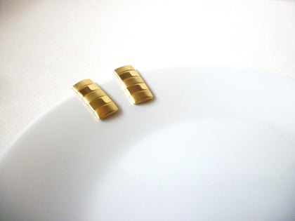 Retro Gold Toned Panel Earrings 71820